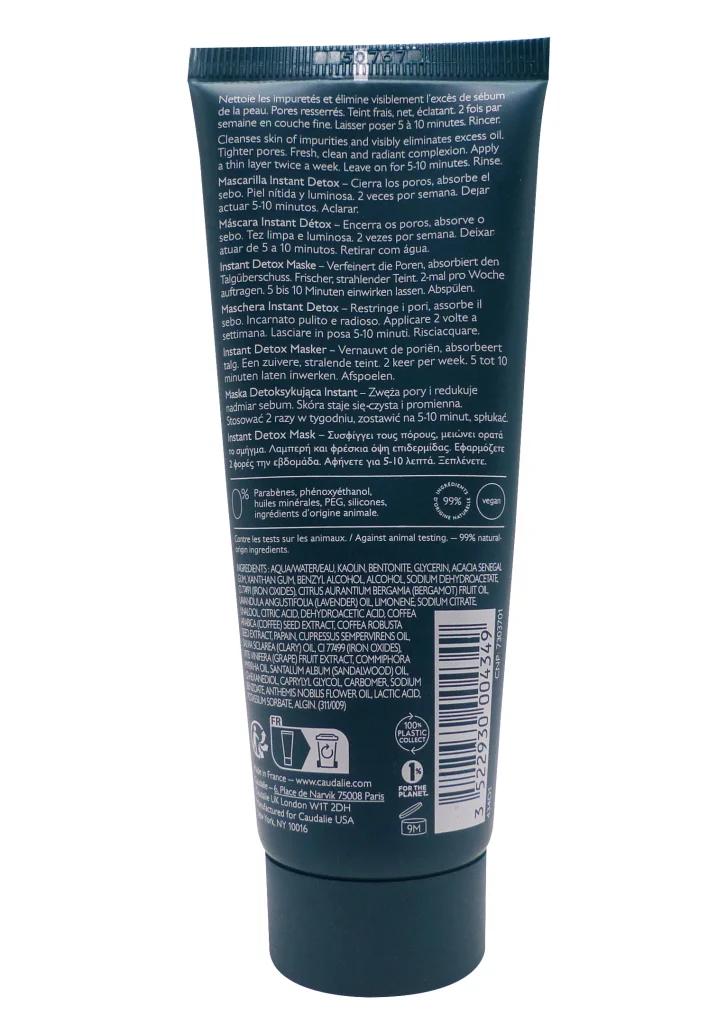 CAUDALIE MASQUE INSTANT DETOX 75ML 3 dos caudalie masque instant detox