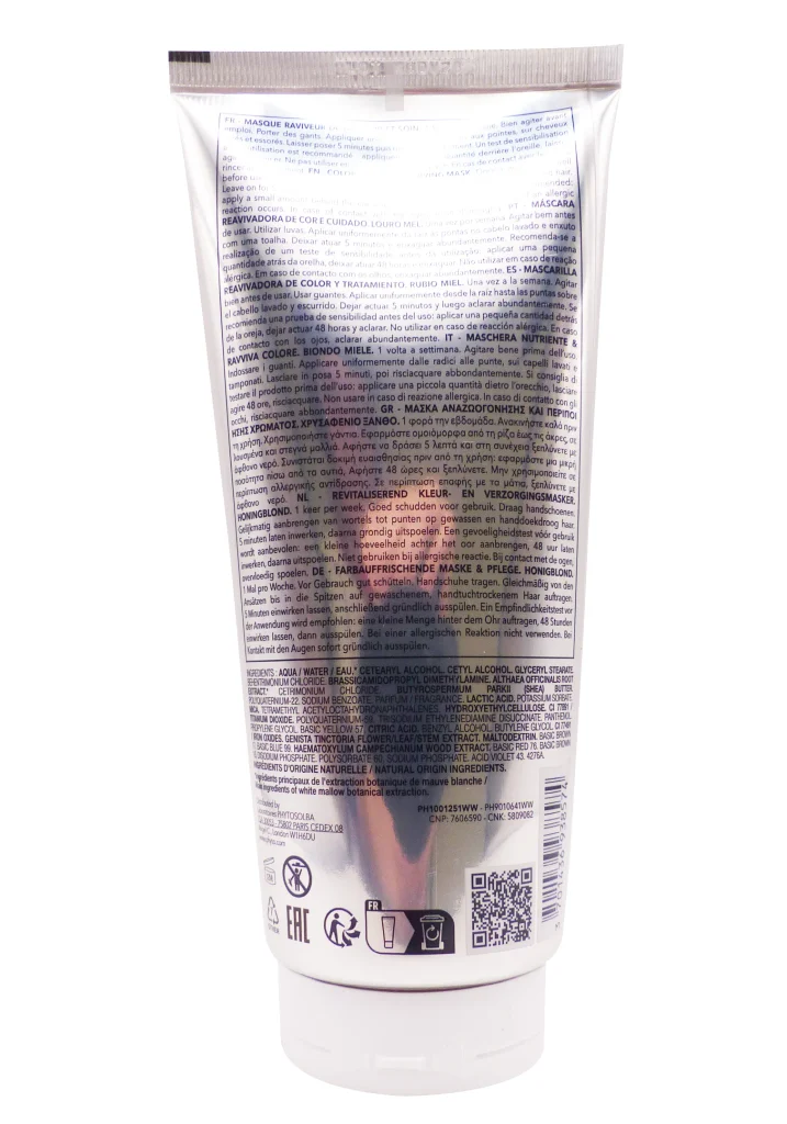 PHYTO MASQUE RAVIVEUR DE COULEUR & SOIN BLOND MIEL 200ML 3 dos creme phyto