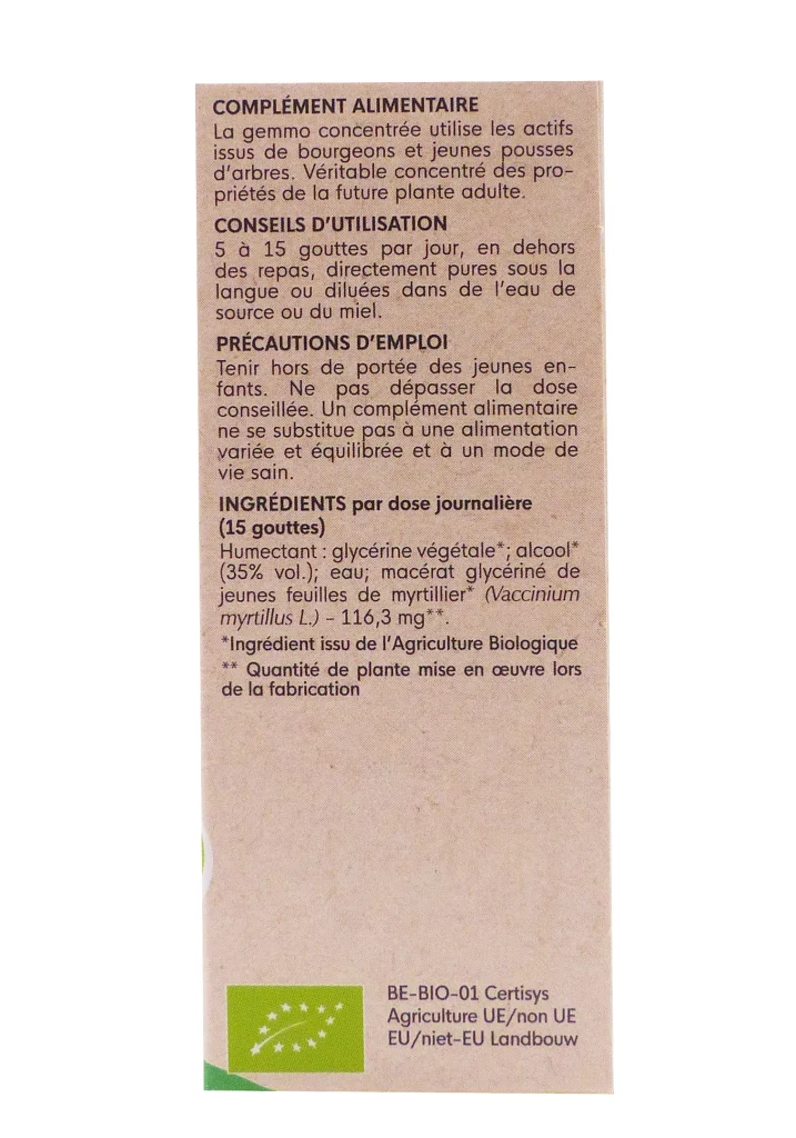 HERBALGEM MYRTILLIER JEUNES FEUILLES 30ML 5 dos herbalgem bourgeons pack