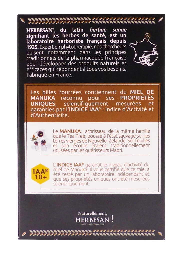 HERBESAN 12 BILLES MIEL DE MANUKA 3 dos manuka pack