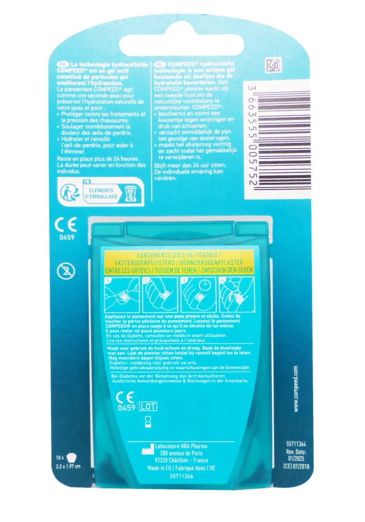 COMPEED 10 PANSEMENTS OEILS-DE-PERDRIX 3 dos pansements 1