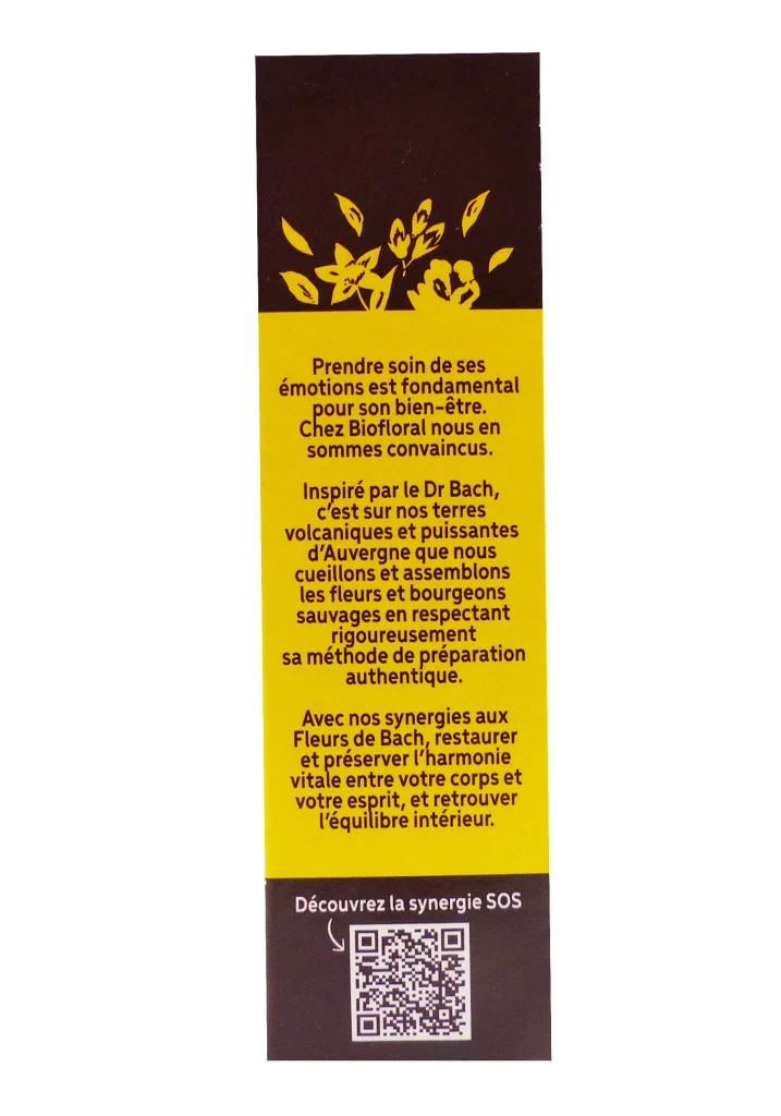 BIOFLORAL SOS SECOURS BIO 20ML GOUTTES 3 dos sos fleur bach