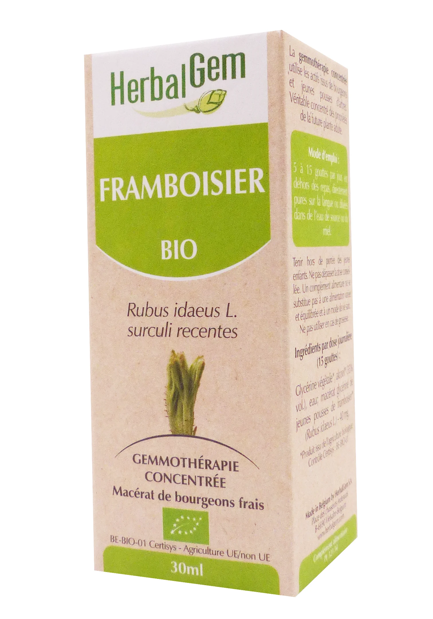 HERBALGEM FRAMBOISIER 30ML 1 herbalgem framboisier bio