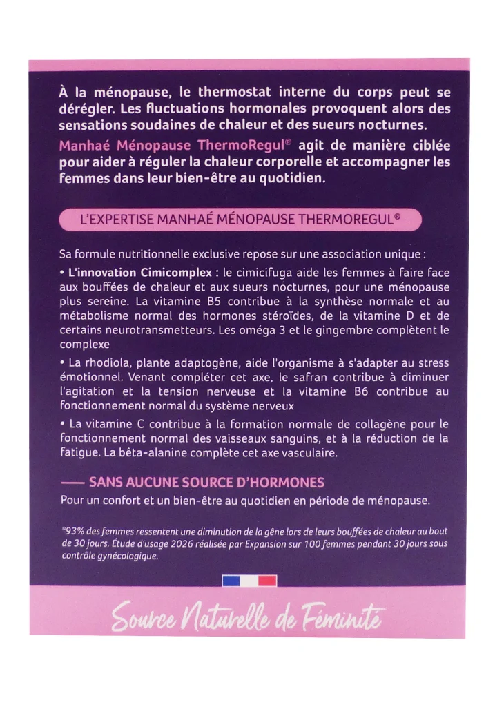 MANHAE MENOPAUSE THERMOREGUL 30 GELULES 3 menopause dos