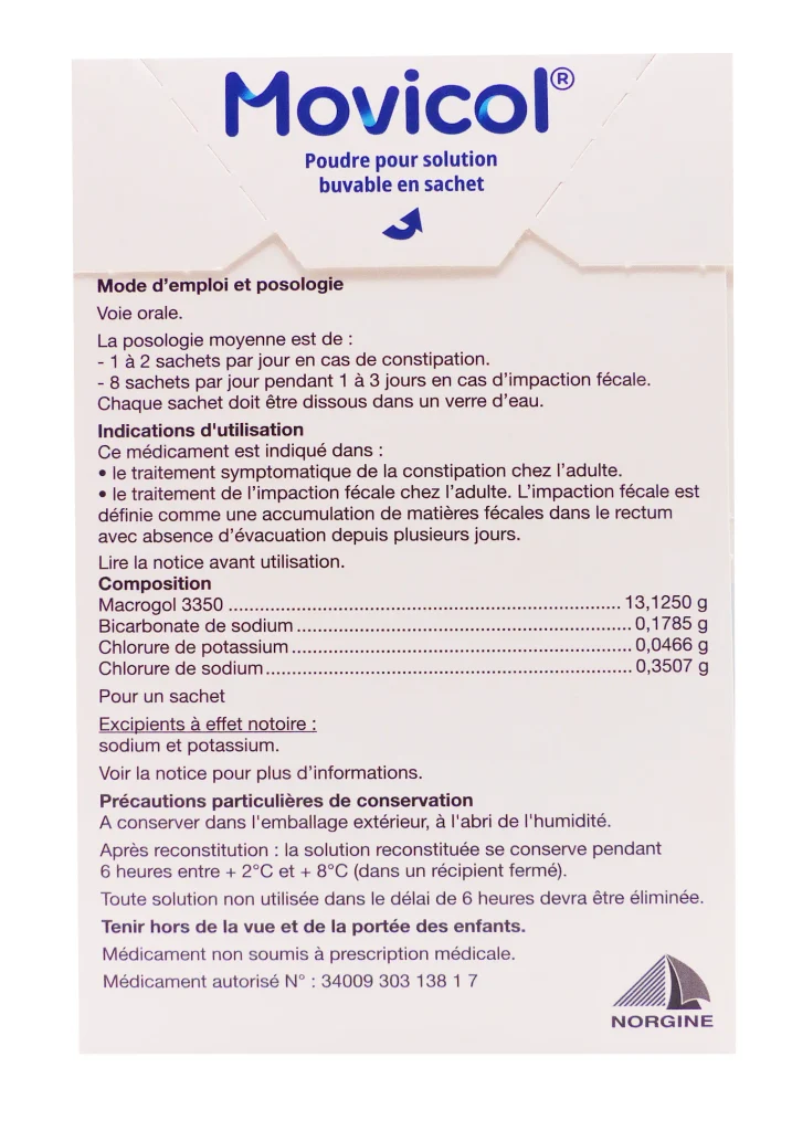 MOVICOL POUDRE POUR SOLUTION BUVABLE 10 SACHETS 3 movicol dos 1
