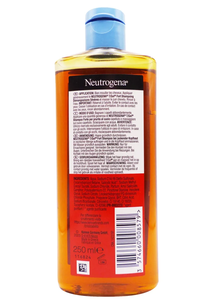 NEUTROGENA T/GEL SHAMPOING FORT DEMANGEAISONS SEVERES 250ML 4 neutrogena dos flacon