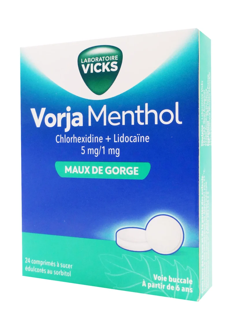 vicks vorja menthol maux de gorge