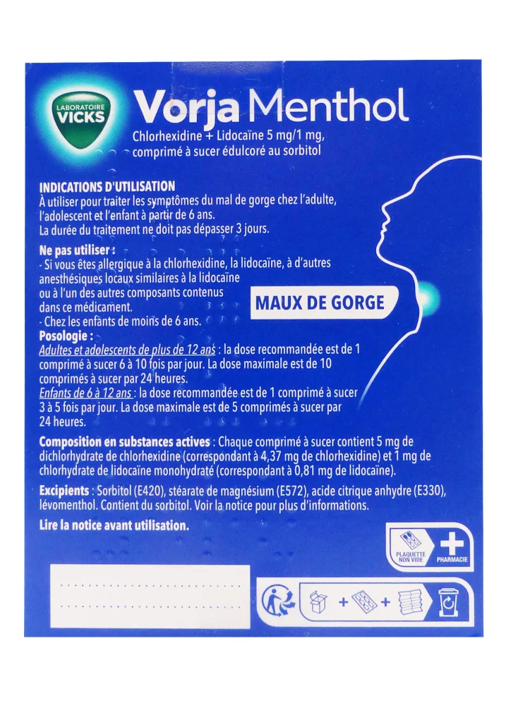 VORJA MENTHOL 24 COMPRIMES A SUCER 3 vorja menthol dos