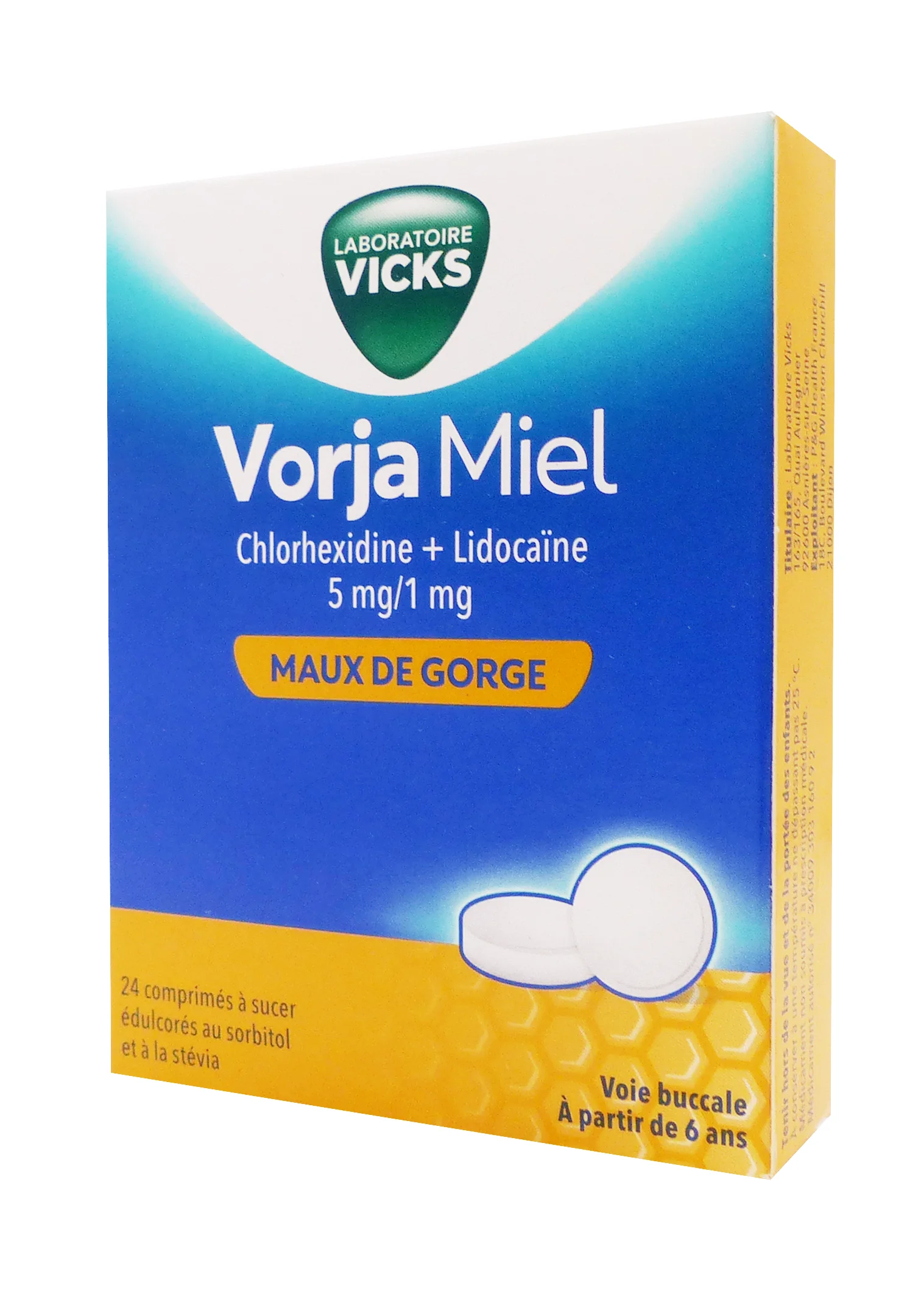 VORJA MIEL 24 COMPRIMES A SUCER 1 vorja miel maux de gorge