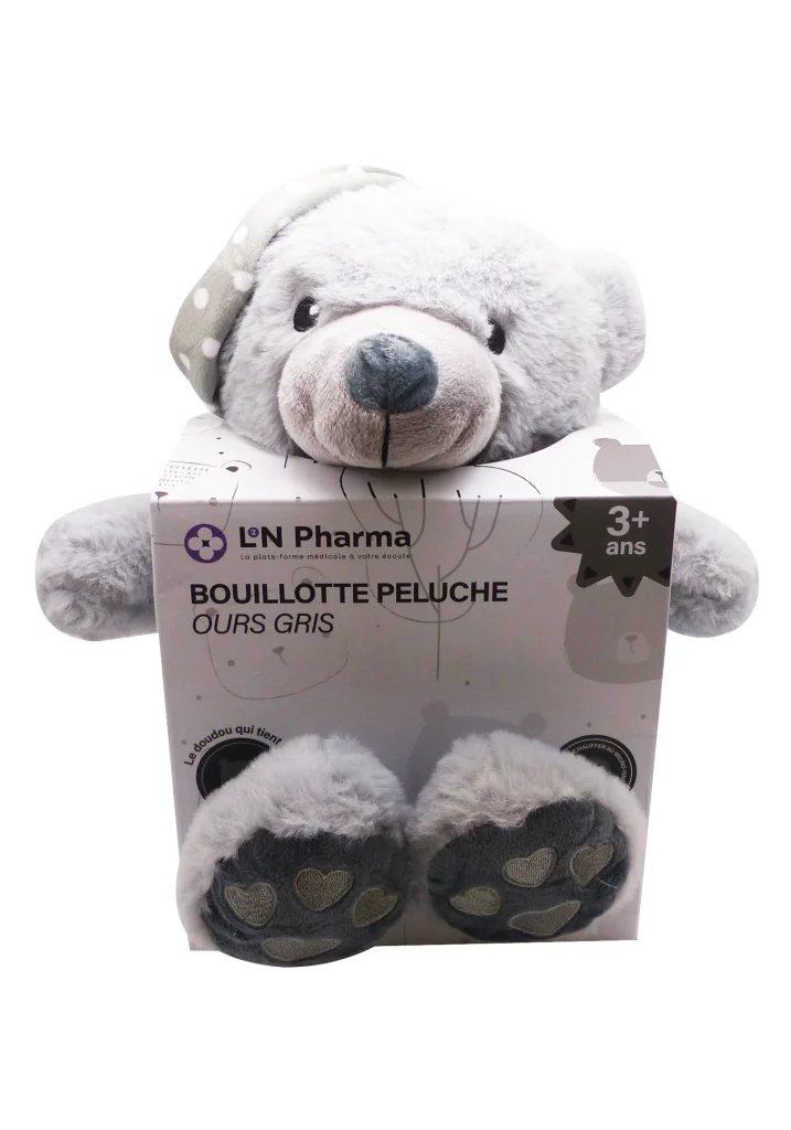 L2N BOUILLOTTES ANIMAUX OURS GRIS 2 bouillotte peluche ours gris