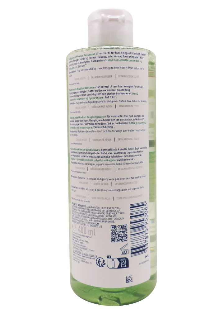 CERAVE EAU MICELLAIRE HYDRATANTE 400ML 3 cerave eau micellaire
