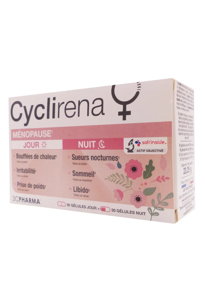 3C PHARMA CYCLIRENA-MENOPAUSE 30 GELULES JOUR ET NUIT 2 cyclirena menopause
