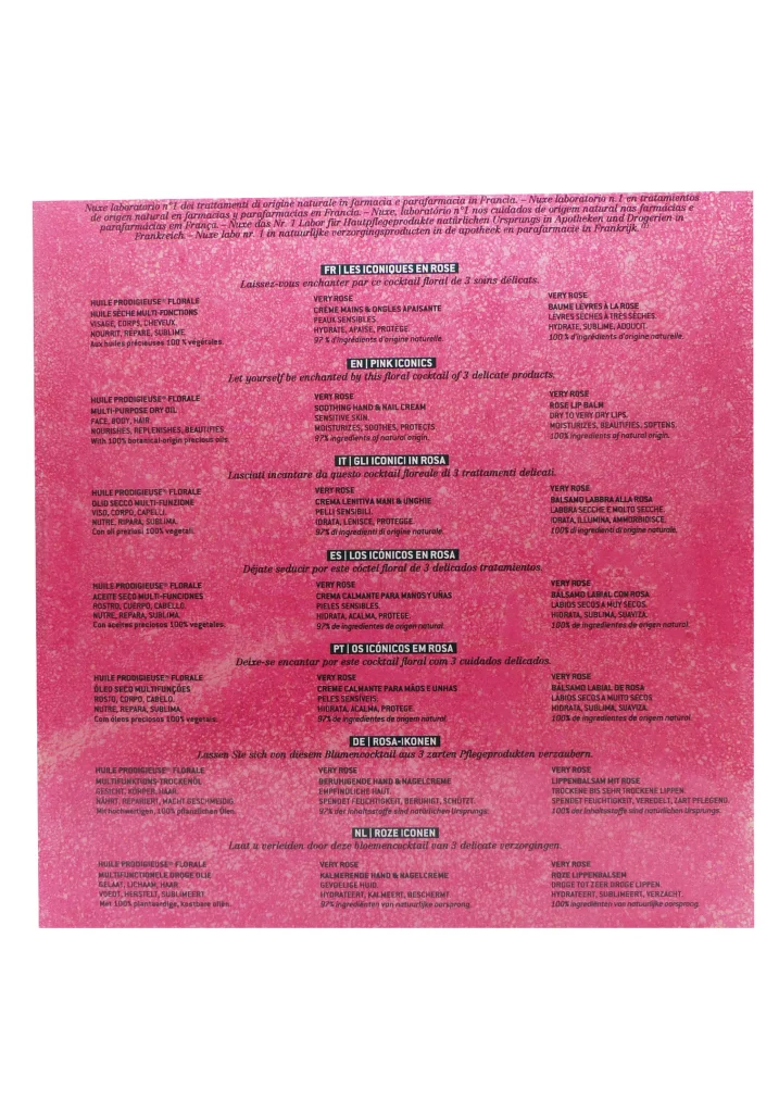 NUXE COFFRET NOEL BESTSELLERS FLORAL 3 dos coffret rose