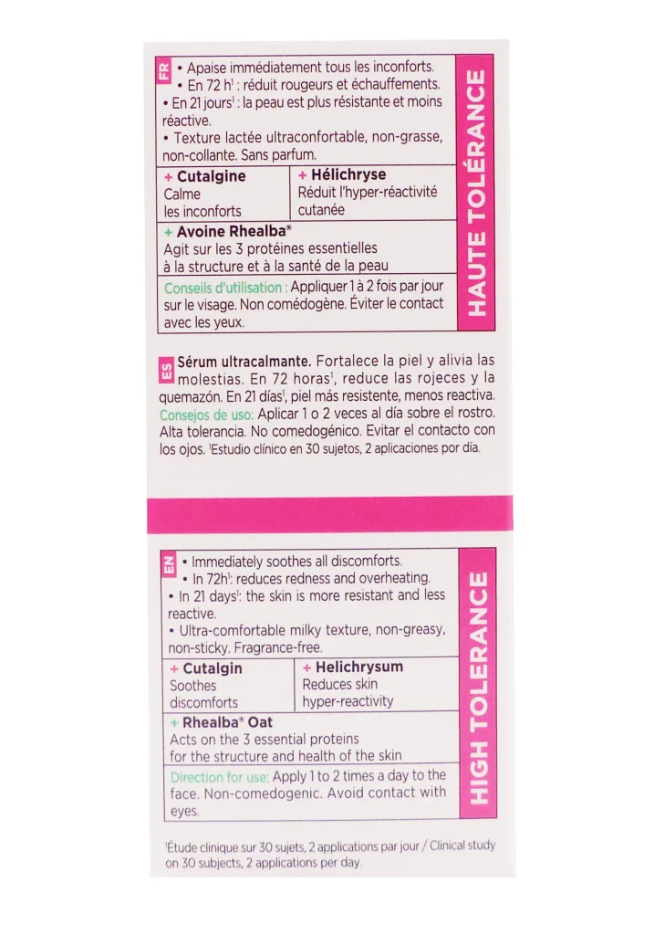 A-DERMA EXOMEGA SERUM ULTRA-CALMANT 30ML 5 dos haute tolerance