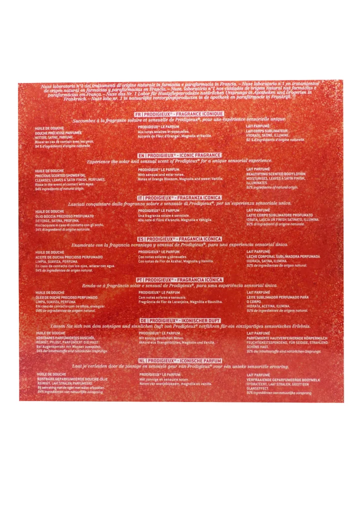 NUXE COFFRET NOEL PARFUM PRODIGIEUX 3 dos nuxe coffret