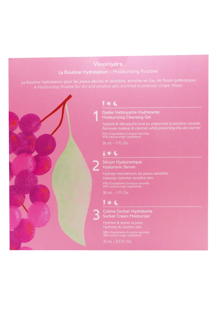 CAUDALIE COFFRET LA ROUTINE HYDRATATION 3 dos vinohydra coffret