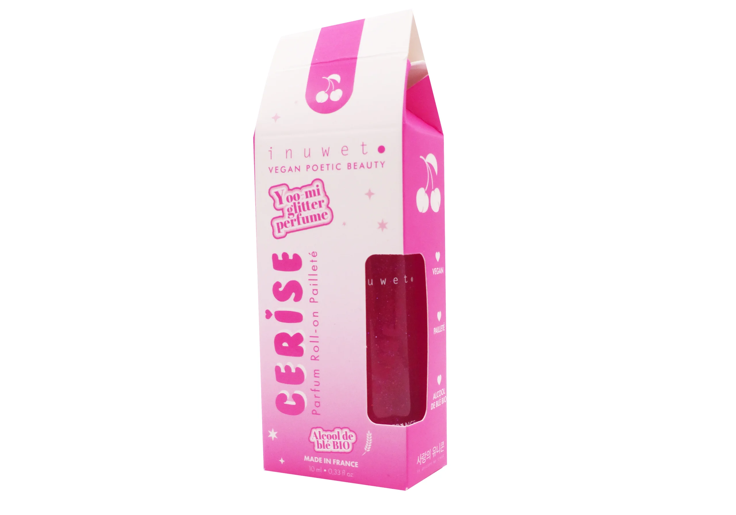 INUWET COFFRET GLITTER PERFUM CERISE 1 inuwet cerise roll on