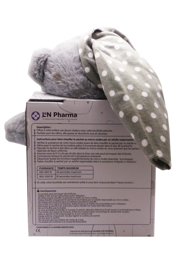 L2N BOUILLOTTES ANIMAUX OURS GRIS 3 ln pharma