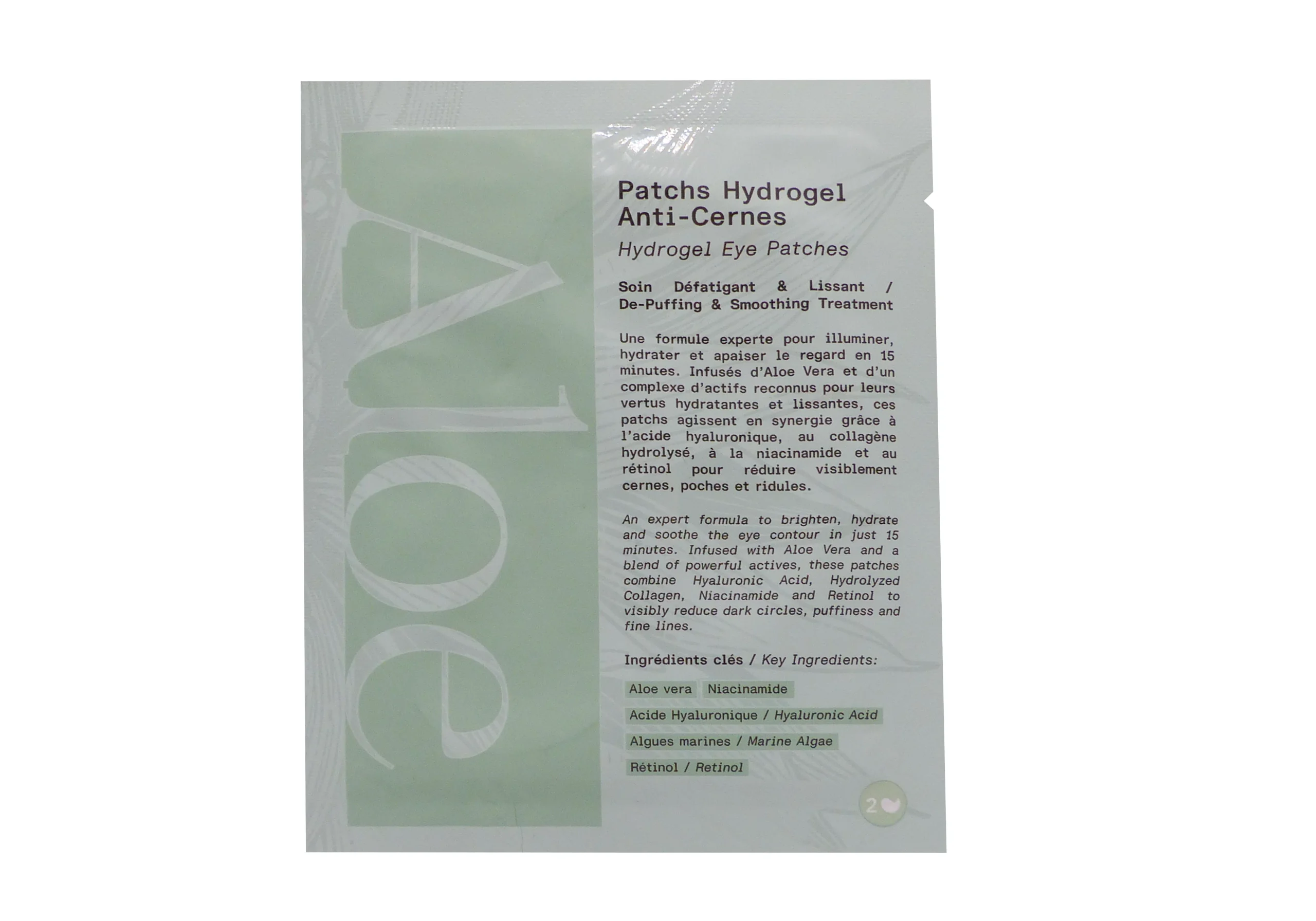 ALOE PARIS HYDRALISE 2 PATCHS ANTI-CERNES 1 patchs hydrogel anti-cernes