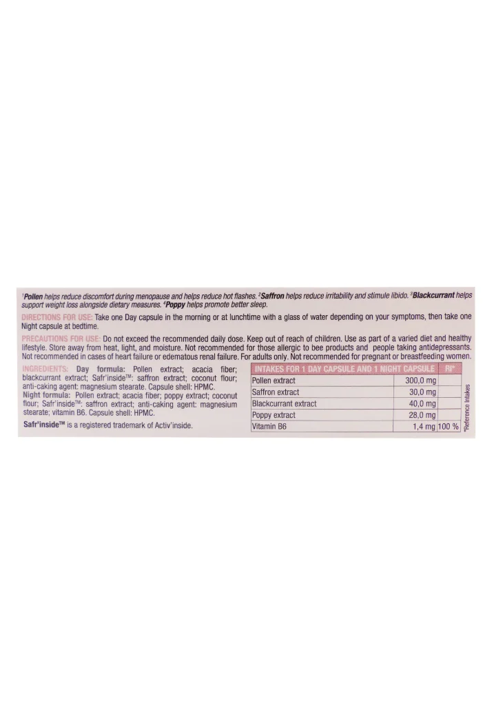 3C PHARMA CYCLIRENA-MENOPAUSE 30 GELULES JOUR ET NUIT 3 pollen dos
