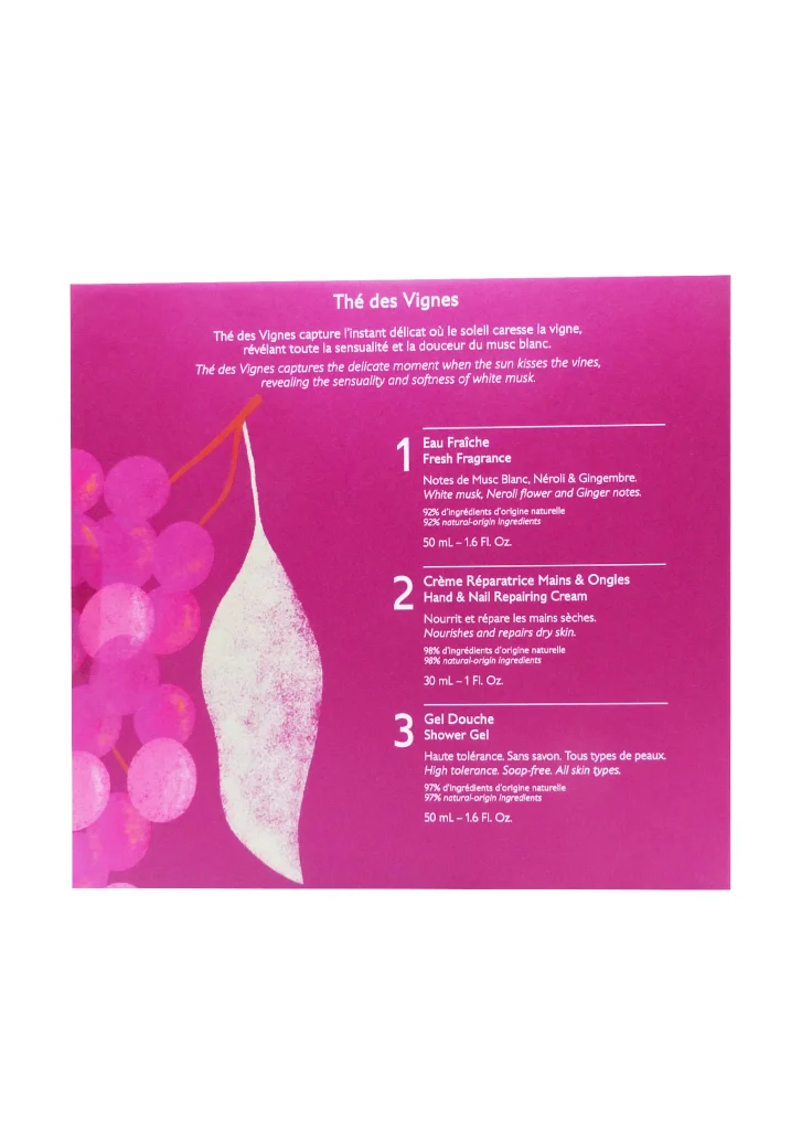 CAUDALIE COFFRET THE DES VIGNES 50ML NOEL 2026 3 the des vignes dos coffret